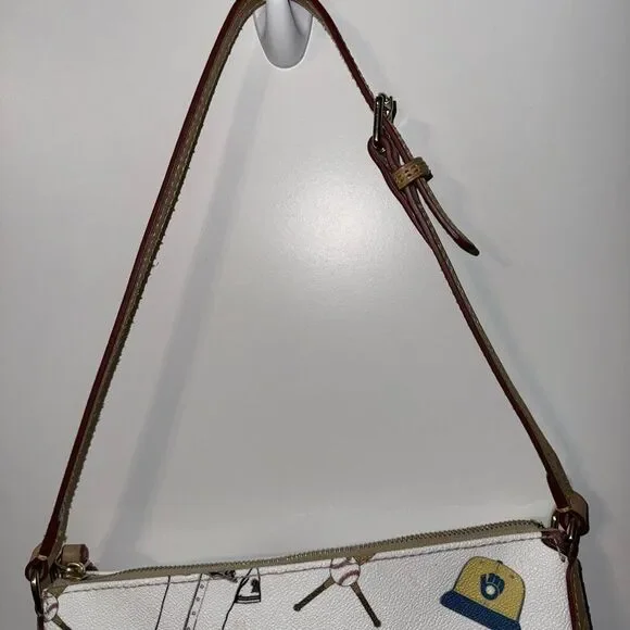 Dooney & Bourke White Sports Baseball Print Crossbody Bag - Picture 6 of 9
